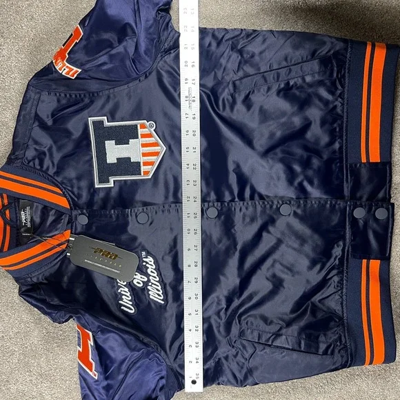 Pro Standard Womens Medium Navy Blue University Of Illinois Varsity Jacket NWT - Picture 8 of 8